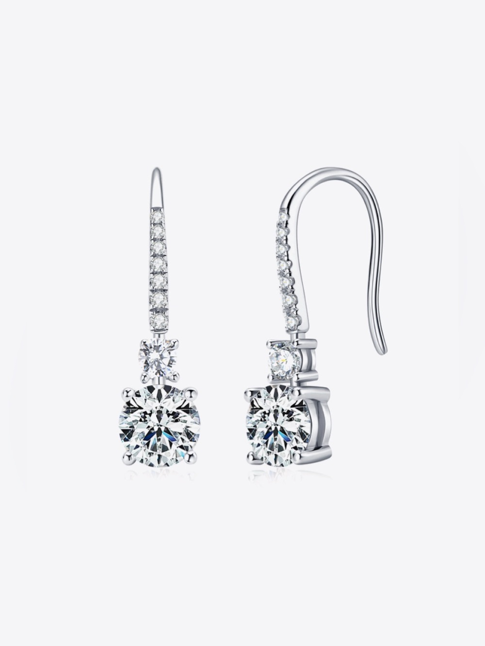 2 Carat Moissanite 925 Sterling Silver Drop Earrings